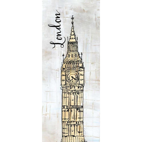 Around the World Panel III Gold Ornate Wood Framed Art Print with Double Matting by Dundon, Caitlin