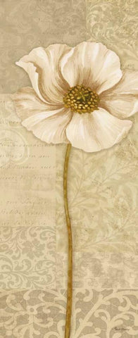 Soft Bloom Panel I Black Ornate Wood Framed Art Print with Double Matting by Gladding, Pamela