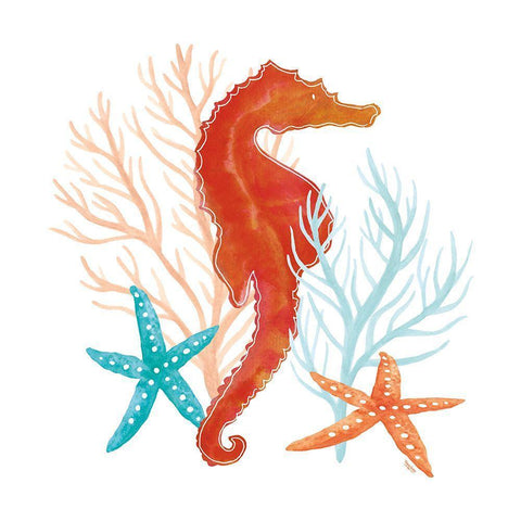 Coral Aqua XI Black Ornate Wood Framed Art Print with Double Matting by Reed, Tara