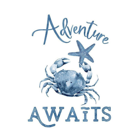 Deep  Blue Sea XIII on White Black Modern Wood Framed Art Print with Double Matting by Reed, Tara