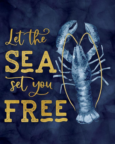 Deep  Blue Sea XIV on Gold Black Ornate Wood Framed Art Print with Double Matting by Reed, Tara