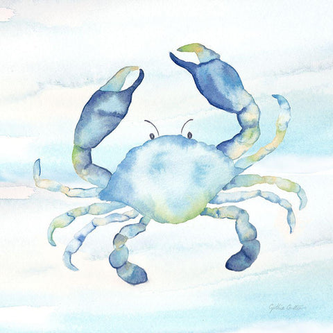 Great Blue Sea XIII White Modern Wood Framed Art Print with Double Matting by Coulter, Cynthia