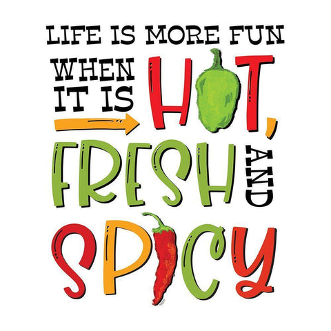 Hot And Spicy I White Modern Wood Framed Art Print with Double Matting by Reed, Tara