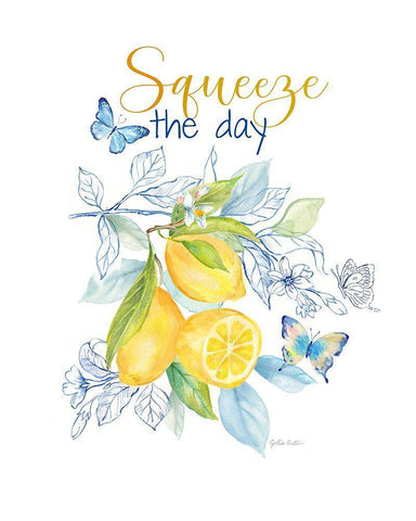 Lemon Sketch Book V White Modern Wood Framed Art Print with Double Matting by Coulter, Cynthia