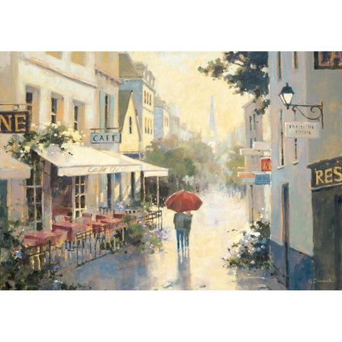 Cafe de Ville Black Modern Wood Framed Art Print with Double Matting by Simandle, Marilyn