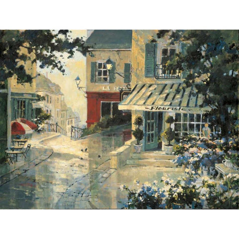 Village Florist Black Modern Wood Framed Art Print with Double Matting by Simandle, Marilyn