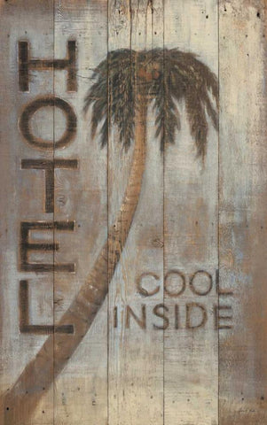 Palm Hotel White Modern Wood Framed Art Print with Double Matting by Fisk, Arnie