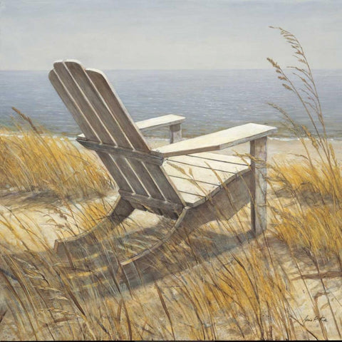 Shoreline Chair White Modern Wood Framed Art Print with Double Matting by Fisk, Arnie