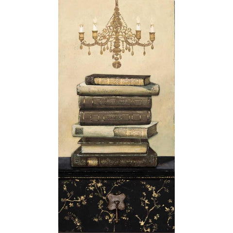 Book Story 1 Gold Ornate Wood Framed Art Print with Double Matting by Fisk, Arnie