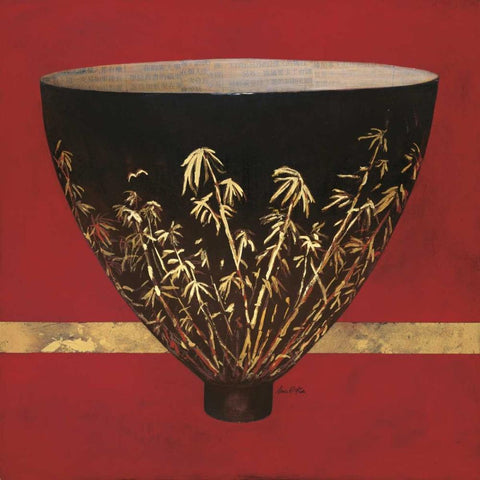 Bamboo Bowl  White Modern Wood Framed Art Print with Double Matting by Fisk, Arnie