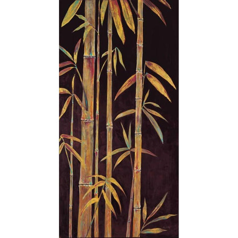 Gilded Bamboo 2  Black Modern Wood Framed Art Print with Double Matting by Fisk, Arnie