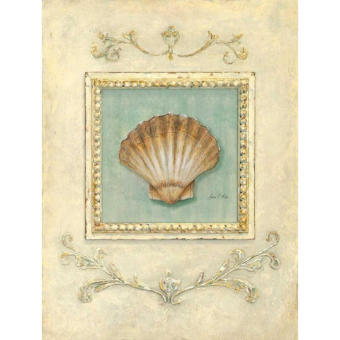 Classic Scallop White Modern Wood Framed Art Print by Fisk, Arnie