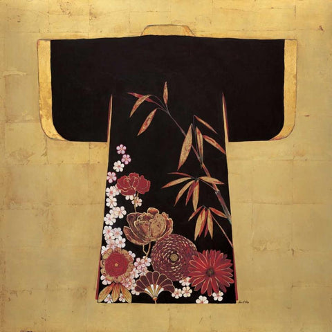 Gilded Kimono  White Modern Wood Framed Art Print with Double Matting by Fisk, Arnie