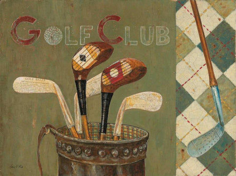 Golf Club White Modern Wood Framed Art Print with Double Matting by Fisk, Arnie