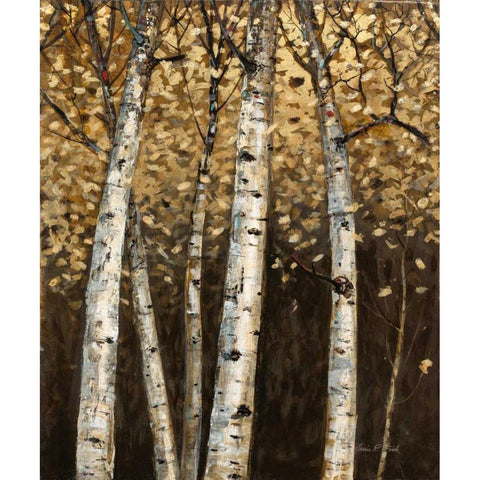 Shimmering Birches 2 Black Modern Wood Framed Art Print by Fisk, Arnie