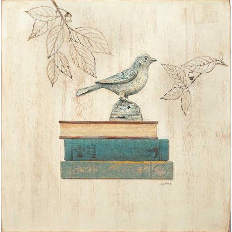 Aviary Library Black Modern Wood Framed Art Print with Double Matting by Fisk, Arnie