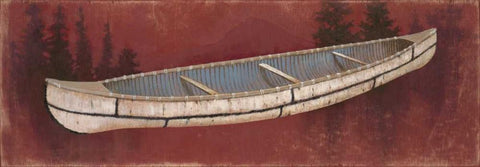 Birchbark Canoe Black Ornate Wood Framed Art Print with Double Matting by Fisk, Arnie