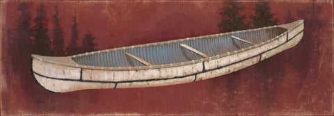 Birchbark Canoe White Modern Wood Framed Art Print with Double Matting by Fisk, Arnie