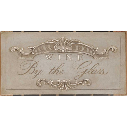 Announcing Wine By the Glass Gold Ornate Wood Framed Art Print with Double Matting by Fisk, Arnie