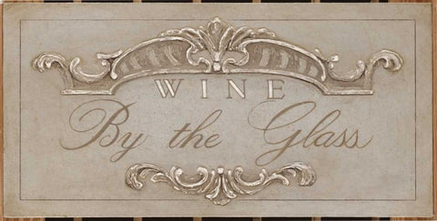 Announcing Wine By the Glass Black Ornate Wood Framed Art Print with Double Matting by Fisk, Arnie