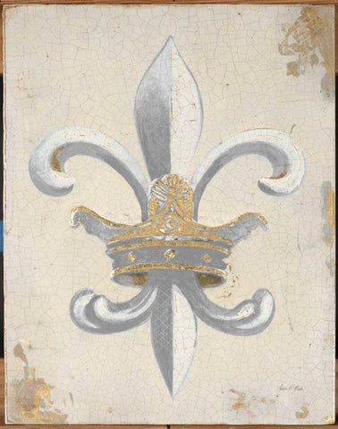 Crown of Fleur White Modern Wood Framed Art Print with Double Matting by Fisk, Arnie