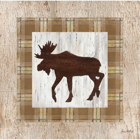 Wandering Moose Black Modern Wood Framed Art Print with Double Matting by Fisk, Arnie