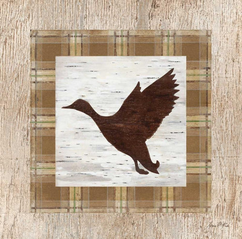 Flying Duck White Modern Wood Framed Art Print with Double Matting by Fisk, Arnie