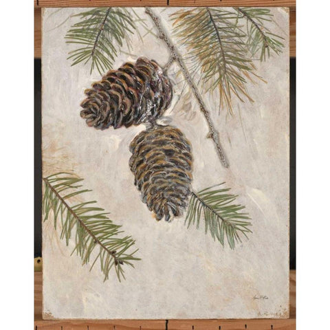 Rustic Pine Cones Gold Ornate Wood Framed Art Print with Double Matting by Fisk, Arnie