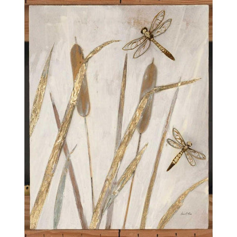 Rustic Cat Tails White Modern Wood Framed Art Print by Fisk, Arnie