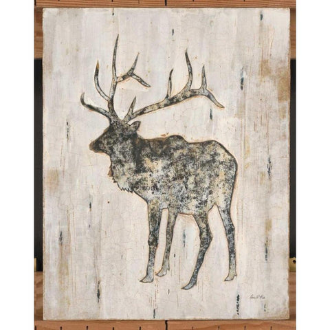 Rustic Elk Gold Ornate Wood Framed Art Print with Double Matting by Fisk, Arnie