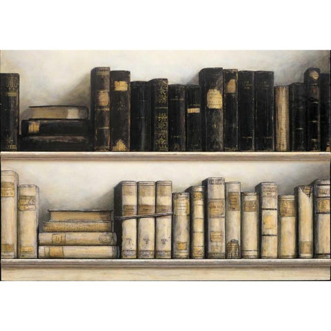 World of Books White Modern Wood Framed Art Print by Fisk, Arnie