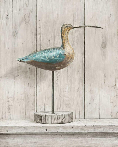 Curlew Black Ornate Wood Framed Art Print with Double Matting by Fisk, Arnie