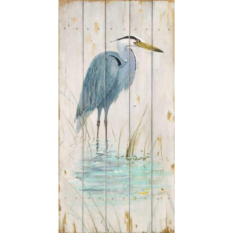 Blue Heron Black Modern Wood Framed Art Print with Double Matting by Fisk, Arnie