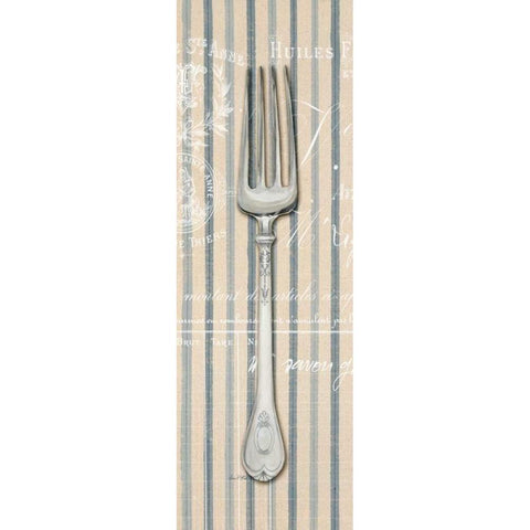 Pin Stripe Fork Gold Ornate Wood Framed Art Print with Double Matting by Fisk, Arnie