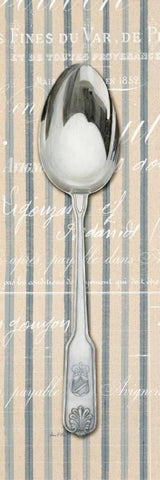 Pin Stripe Spoon Black Ornate Wood Framed Art Print with Double Matting by Fisk, Arnie