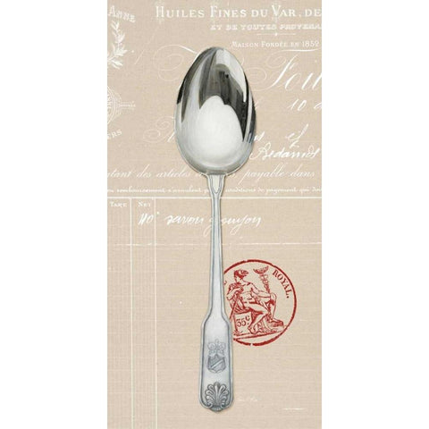 Engrave Spoon Black Modern Wood Framed Art Print with Double Matting by Fisk, Arnie