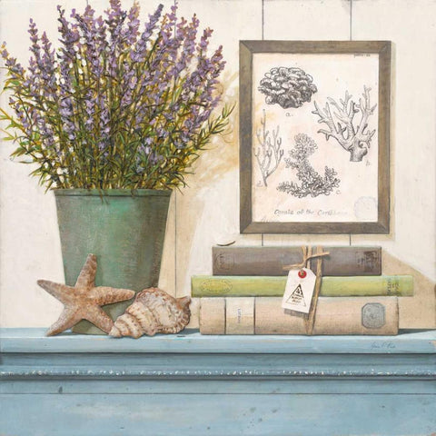 Seaside Lavender Black Modern Wood Framed Art Print with Double Matting by Fisk, Arnie