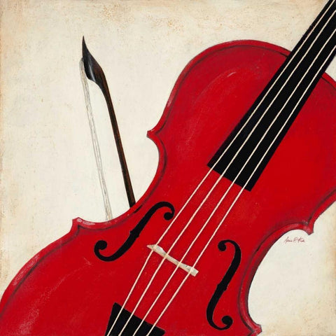 Violin Play Black Modern Wood Framed Art Print with Double Matting by Fisk, Arnie