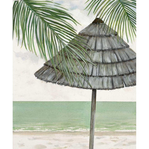 Seaside Palapa Black Modern Wood Framed Art Print with Double Matting by FISK, Arnie