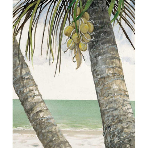 Seaside Coconuts Black Modern Wood Framed Art Print by FISK, Arnie