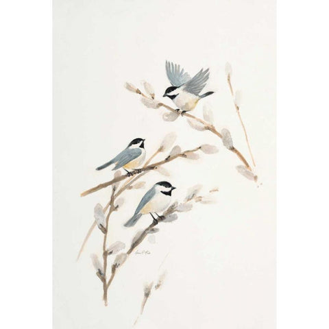 Bird in White Gold Ornate Wood Framed Art Print with Double Matting by FISK, Arnie