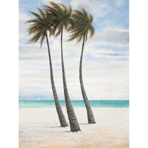 Breezy Palm 2 White Modern Wood Framed Art Print by FISK, Arnie