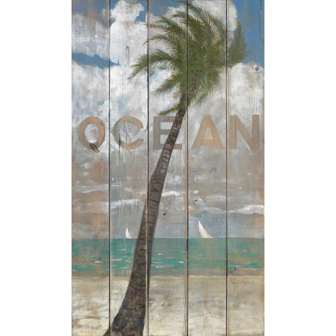 Ocean Sign Black Modern Wood Framed Art Print with Double Matting by Fisk, Arnie