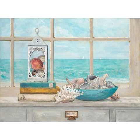 Ocean Air View White Modern Wood Framed Art Print by Fisk, Arnie