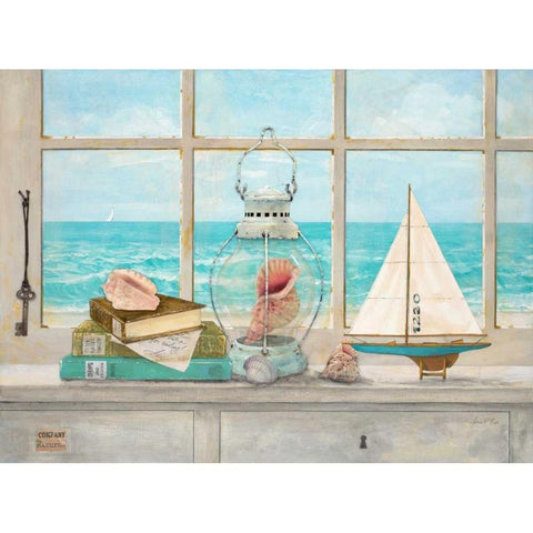 Sea Breeze Vista Black Modern Wood Framed Art Print with Double Matting by Fisk, Arnie