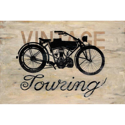 Vintage Touring Bike Black Modern Wood Framed Art Print with Double Matting by Fisk, Arnie