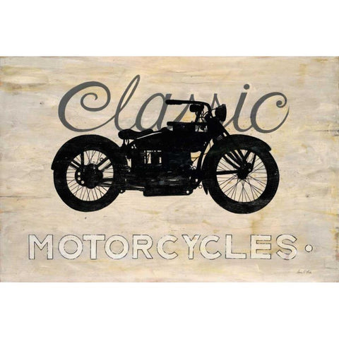 Classic Motorcycle White Modern Wood Framed Art Print by Fisk, Arnie