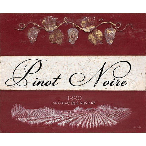 Pinot Noire Cellar Reserve Gold Ornate Wood Framed Art Print with Double Matting by Fisk, Arnie