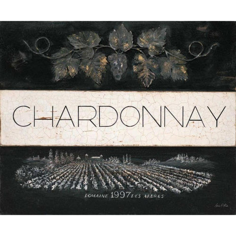 Chardonnay Cellar Reserve Black Modern Wood Framed Art Print by Fisk, Arnie