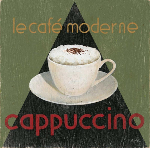 Cafe Moderne Cappuccino Black Ornate Wood Framed Art Print with Double Matting by Fisk, Arnie